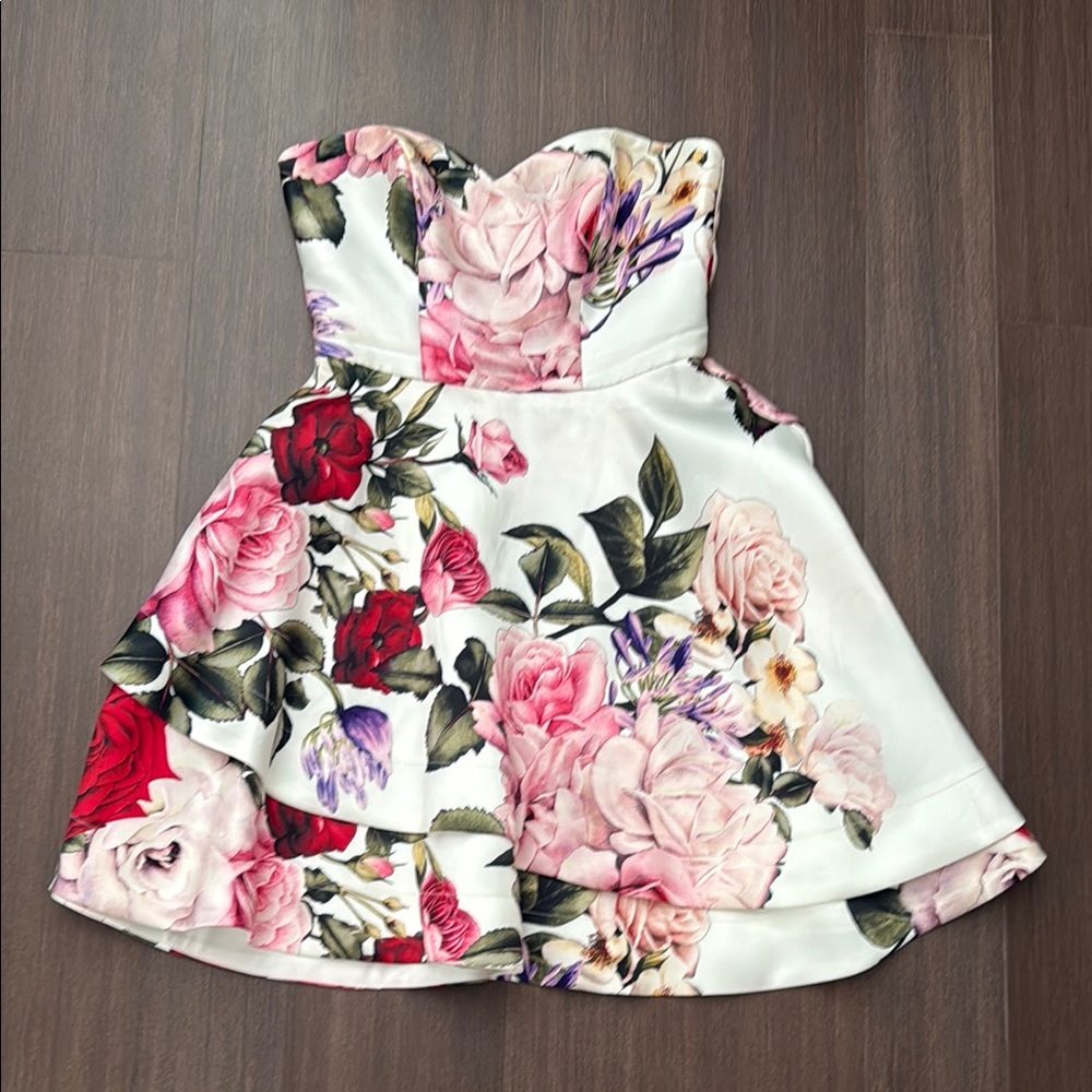 B Darlin Pink and Red Formal Dress